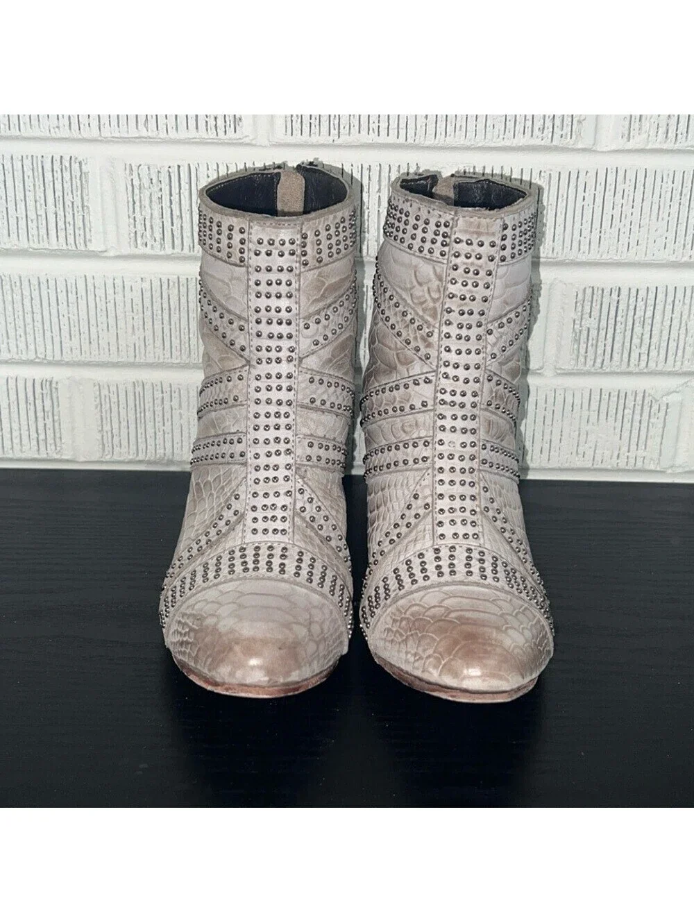 Freebird‎ by Steven Nelle Studded Cream Ankle Booties